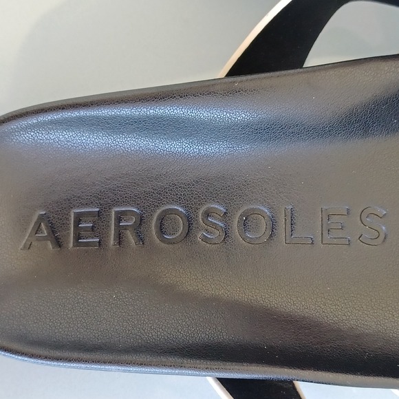 Aerosoles Womens Cream White Caged Platform Slide Sandals Silver Buckle 10M NEW - Picture 5 of 9